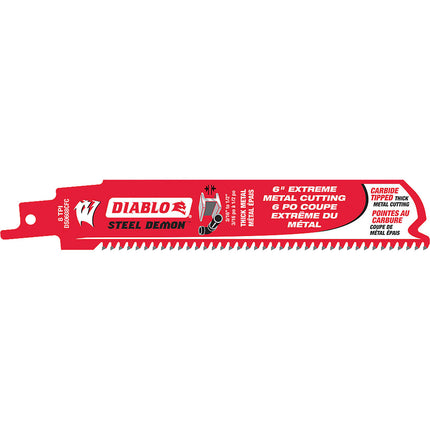 Diablo 6" Steel Demon Carbide Recip Blades for Thick Metal (3/16" - 9/16") Cutting