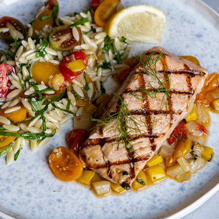 Grilled Lemon-Basil Atlantic Salmon Fillet Dinner