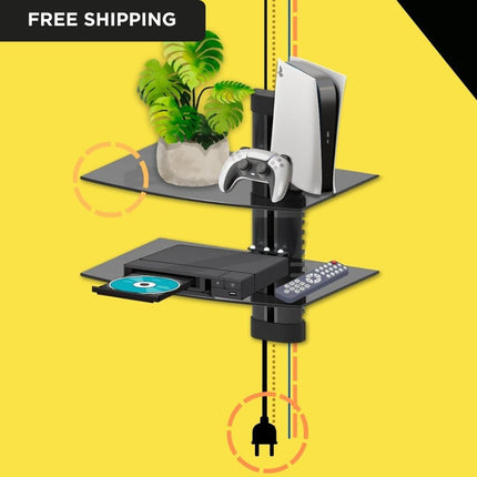 TEXONIC 2 tier AV Wall Mount Shelving System - Free Shipping Canada Wide | include Cable Management - TEXONIC AV Inc