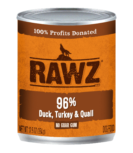 RAWZ 96% DUCK/TURK/QUAIL DOG CAN 354G - Just Simcoe
