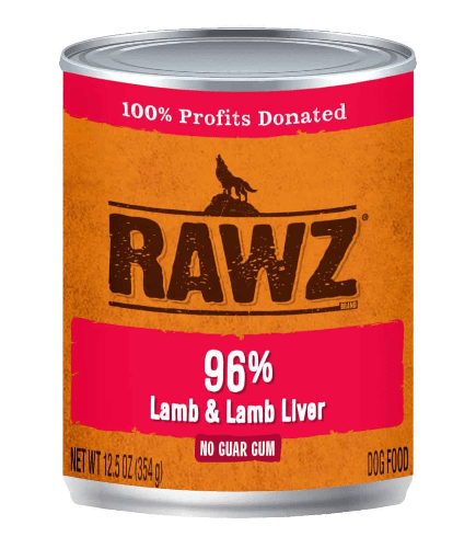 RAWZ 96% LAMB/LIVER DOG CAN 354G - Just Simcoe