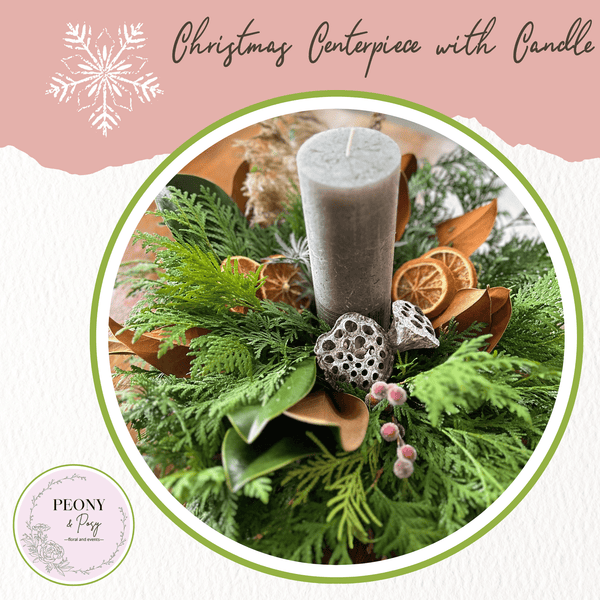 Peony & Posy - Fresh Christmas Centerpiece