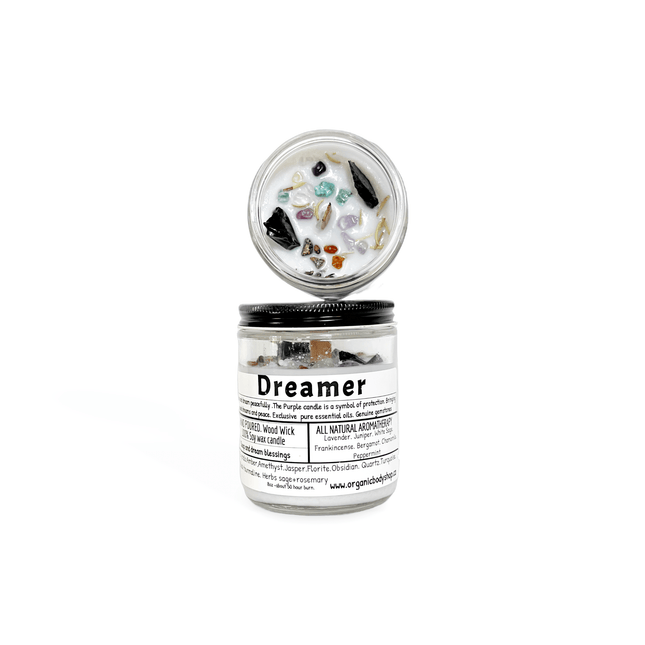 Dreamer Crystal Candle. Soy+ wood wick - Just Simcoe