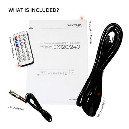 TEXONIC 240W 70V Amplifier with built in Bluetooth, FM Tuner & MP3 - JustSimcoe.ca