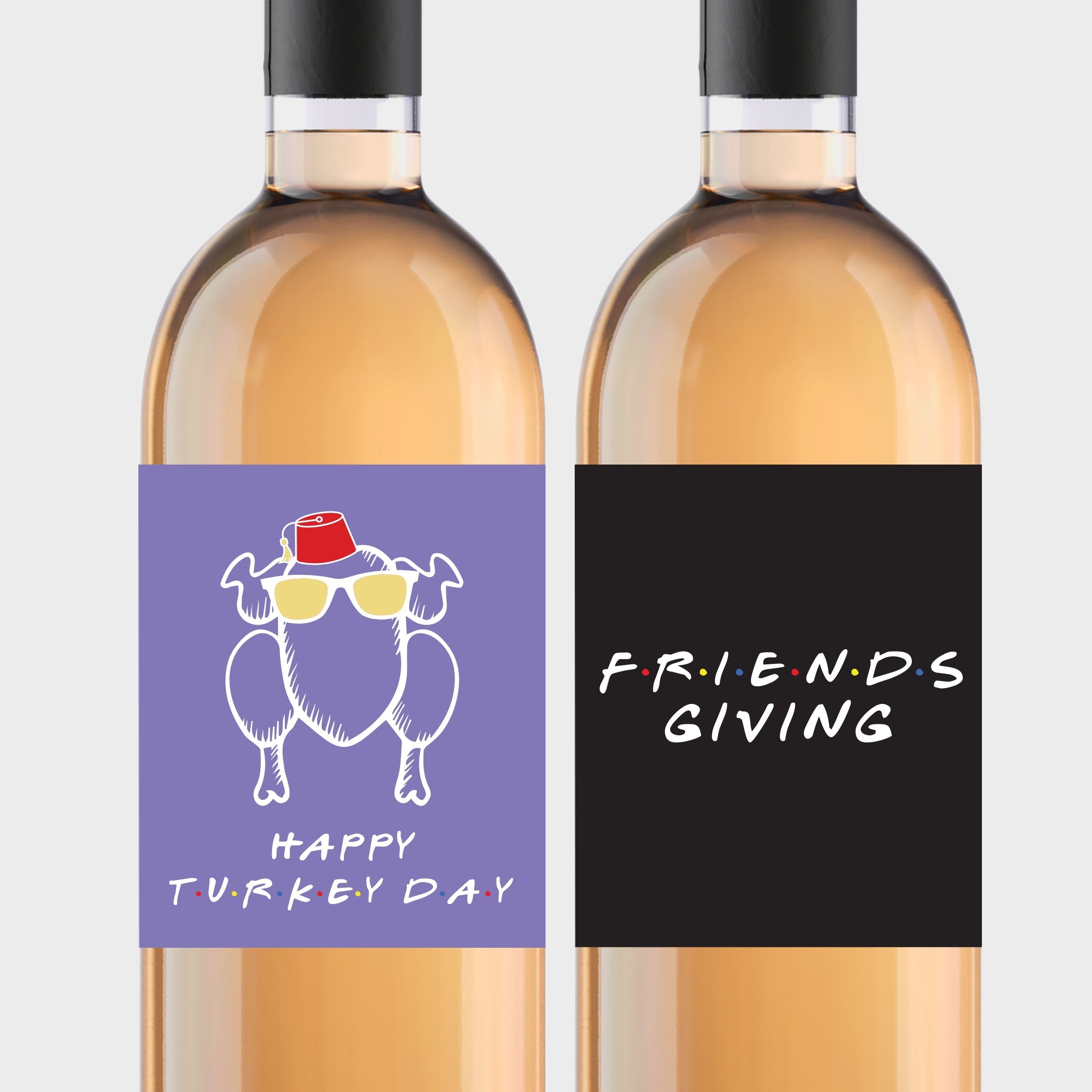 FRIENDS Giving Wine Bottle Labels | TWO Design Options