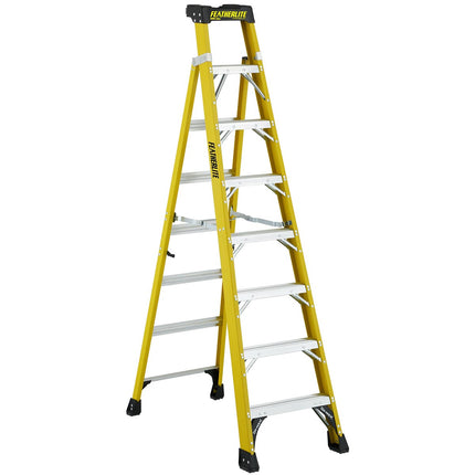 Featherlite 8' Cross Step Fiberglass Type 1a 300 Cap Ladder