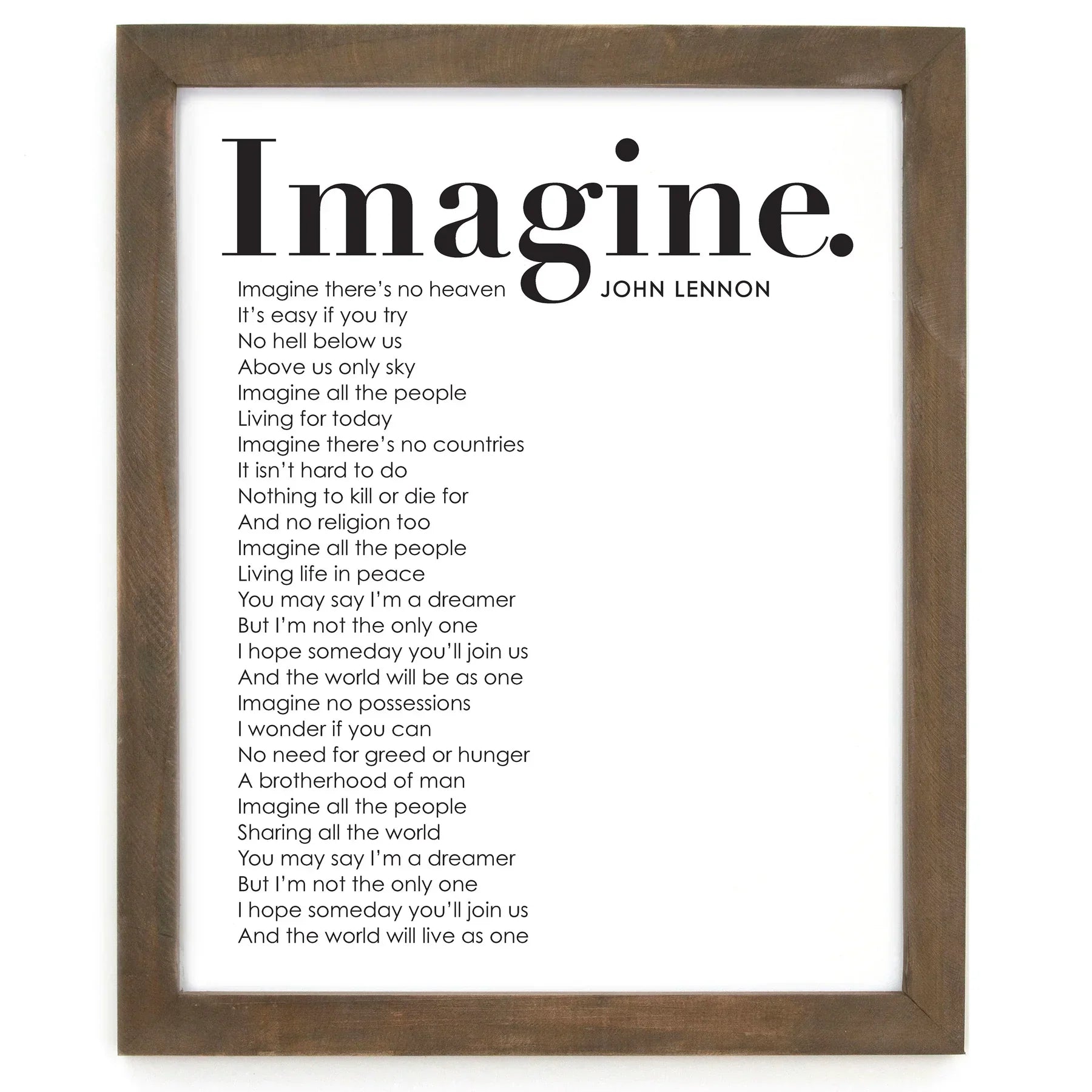 "Imagine" Framed Words