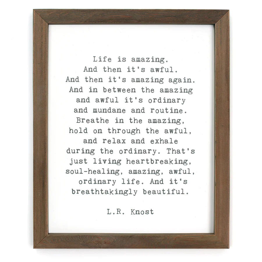 "Life is Amazing" Framed Quote