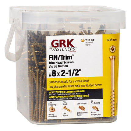 8 X 2-1/2" Trim Pro Finish GRK Screw (Qty: 650)