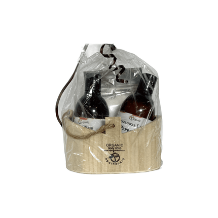 Peppermint Gift. Bath+Body 3pc in wood caddy - Just Simcoe