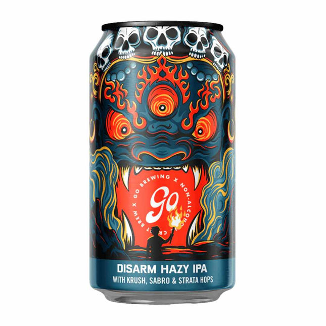 Go Brewing Disarm Hazy IPA Non-Alcoholic Beer with Krush, Sabro & Strata Hops