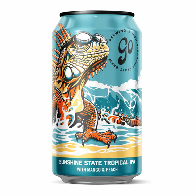 Go Brewing Sunshine State Tropical IPA Non-Alcoholic Beer with Mango & Peach