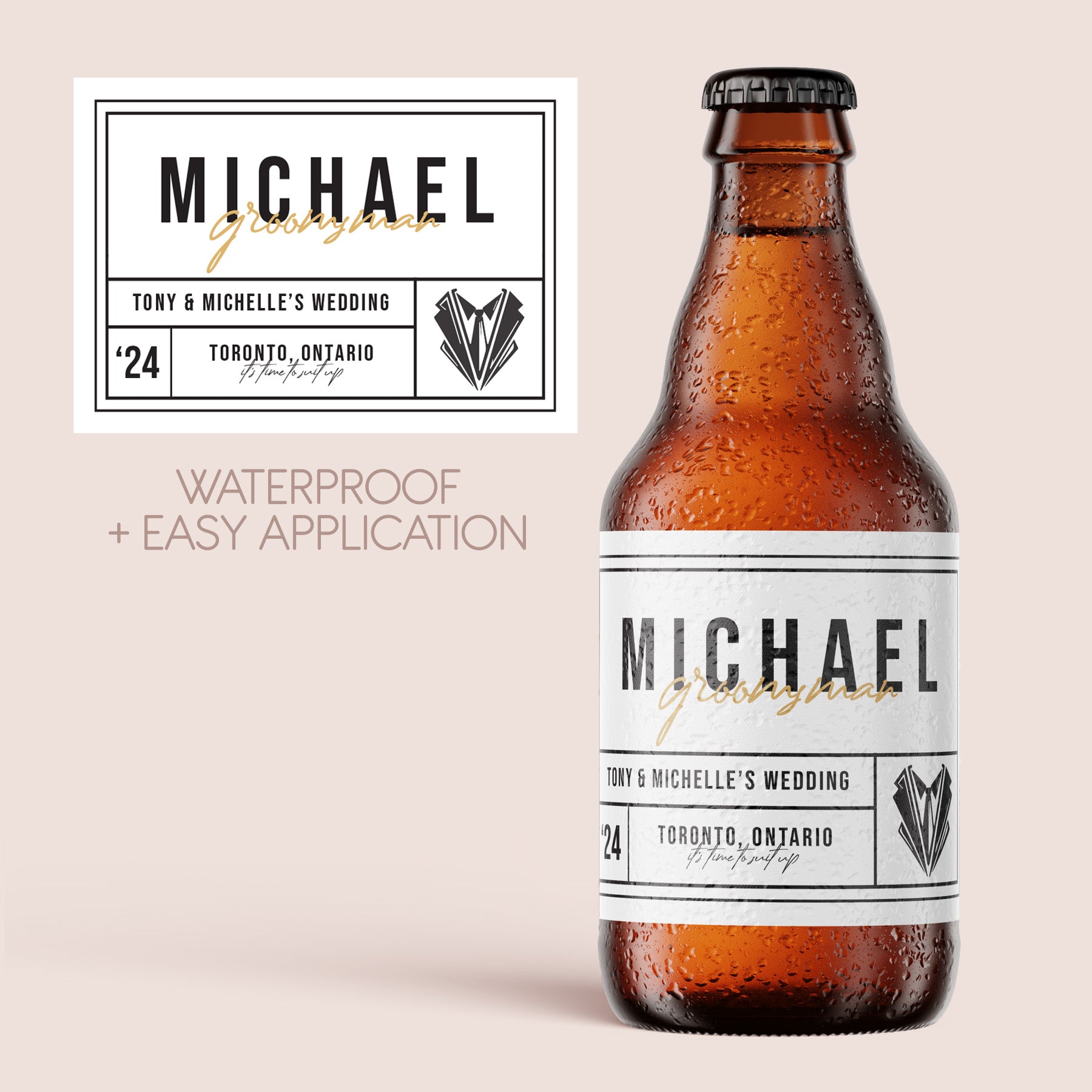 Will You Be My Groomsman / Best Man Liquor Labels | White