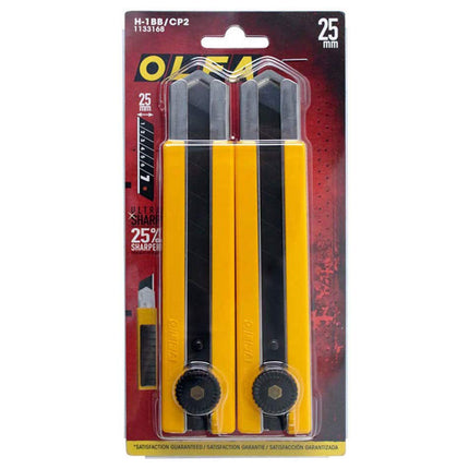 OLFA H-1BB/CP2 Combo Pack- 25mm XHD knife w/ black blades (2 Pack)