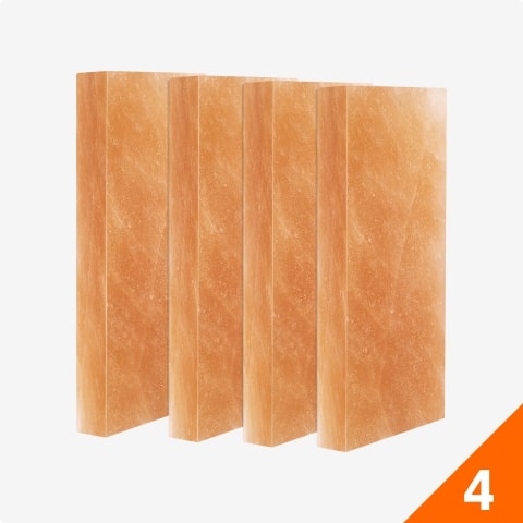 Himalayan Salt Tiles 8" x 4" x 1" - Pack 4