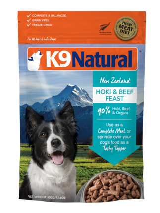 K9 NATURAL HOKI/BEEF FREEZE DRIED 500G