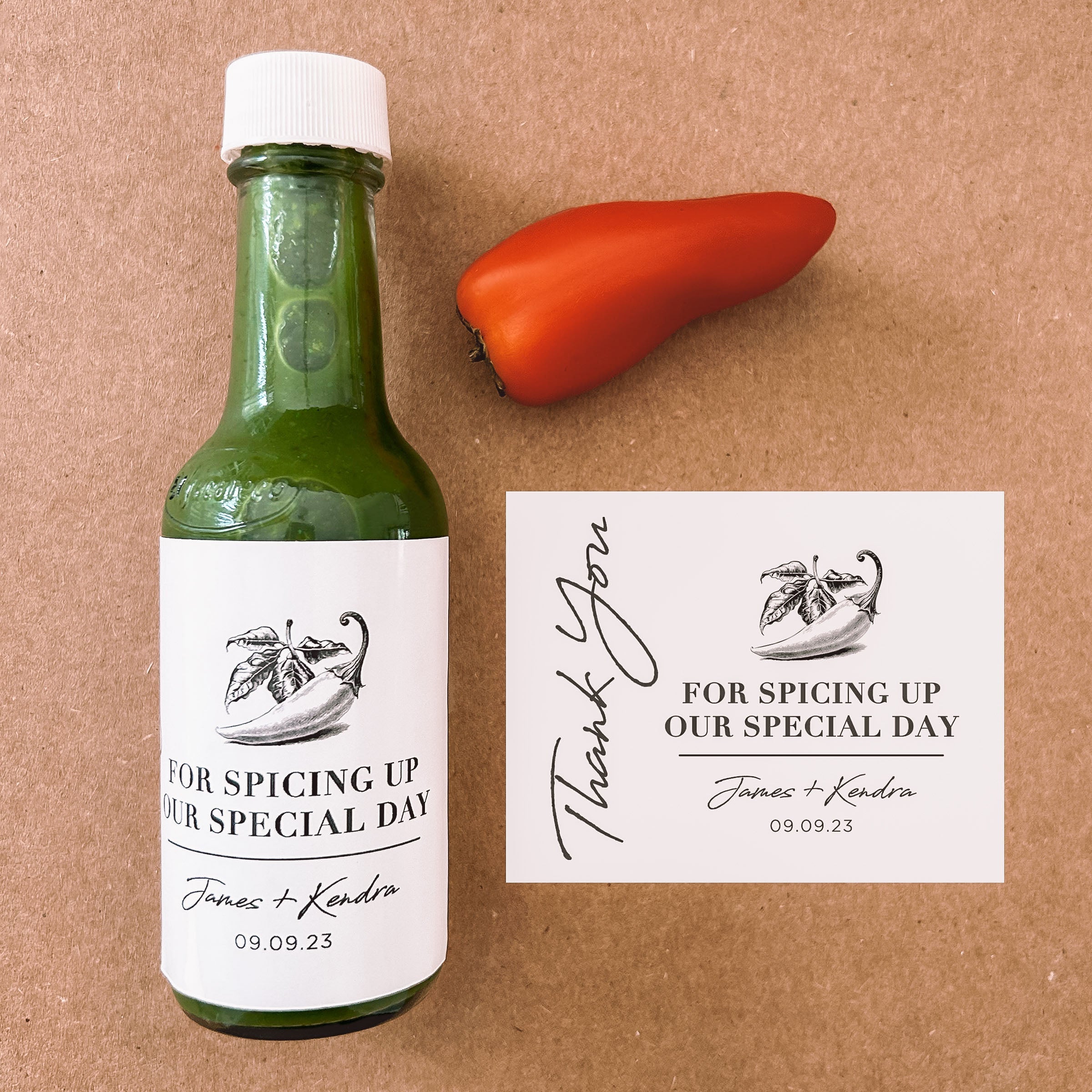 Spicing Up Our Special Day Labels | Hot Sauce Favours