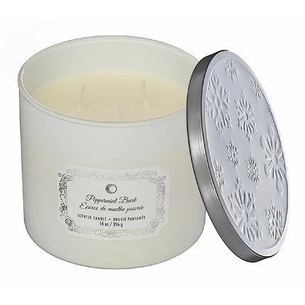 Peppermint Bark 3-Wick Candle with Lid | 14 oz