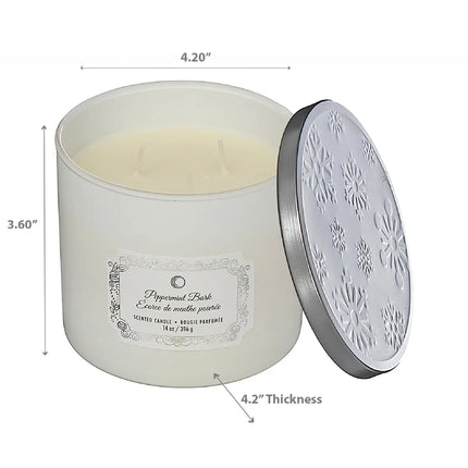 Peppermint Bark 3-Wick Candle with Lid | 14 oz