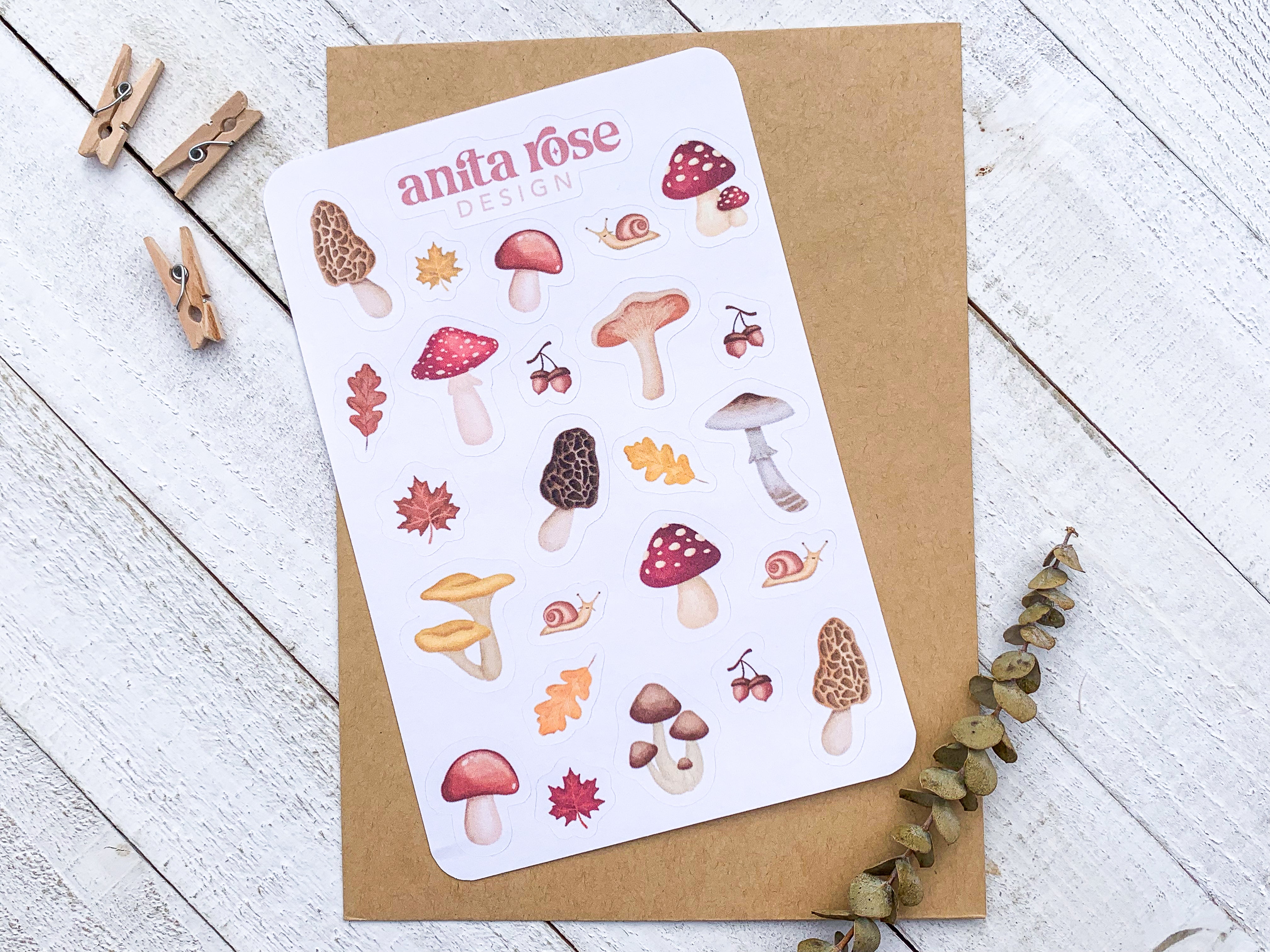 Forest Mushrooms Sticker Sheet