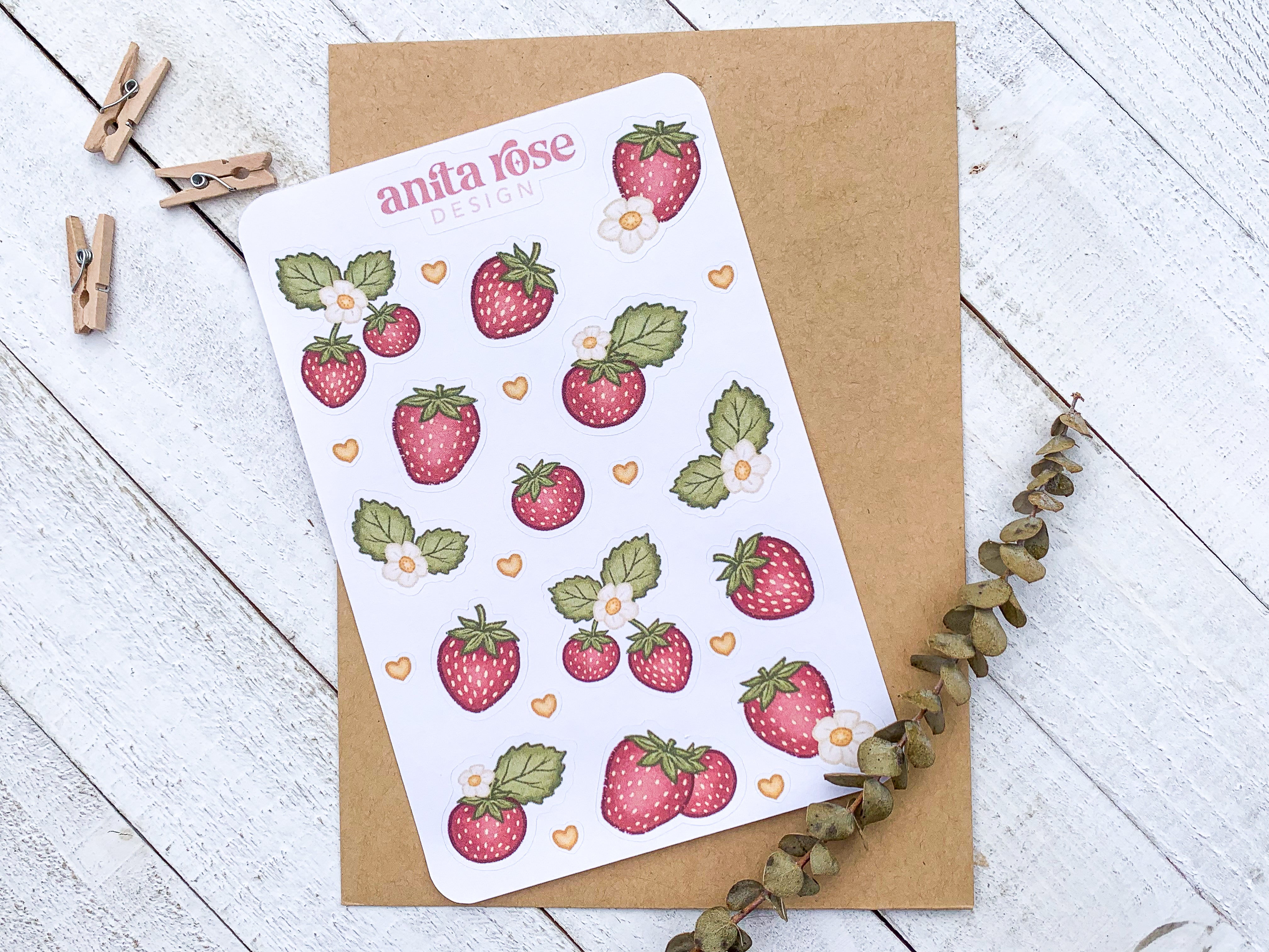 Strawberry Picking Sticker Sheet