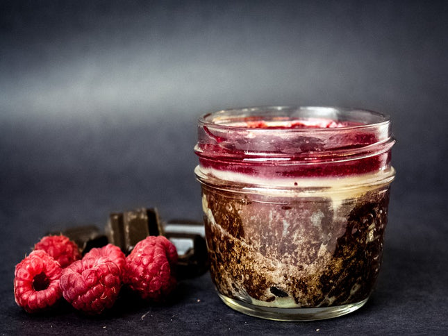 Decadent Chocolate Moussecake with Raspberry Chambord Coulis GF