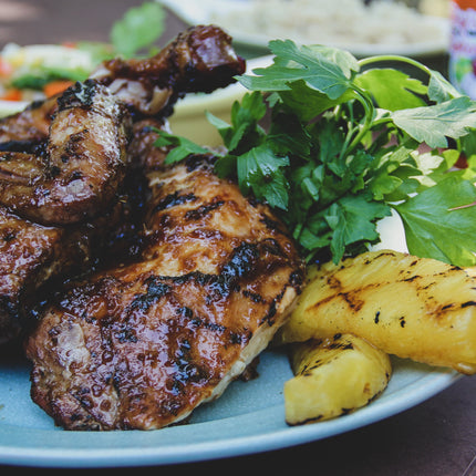 Grilled Huli Huli Hawaiian BBQ  1/2 Chicken Dinner Kit for 2