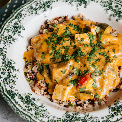 Really Good Vegan Thai Coconut Vegetable Curry with Red and Black Rice Kit