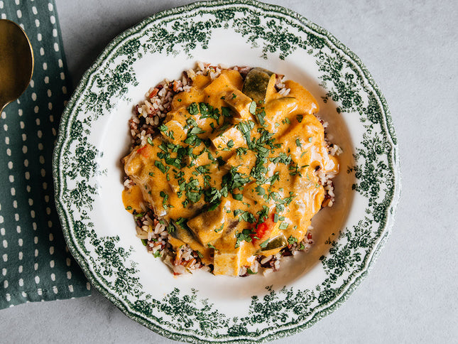 Really Good Vegan Thai Coconut Vegetable Curry with Red and Black Rice Kit