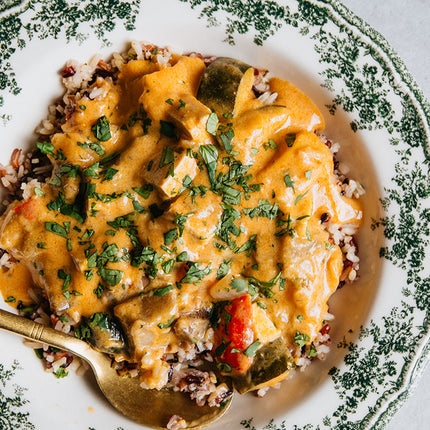 Really Good Vegan Thai Coconut Vegetable Curry with Red and Black Rice Kit