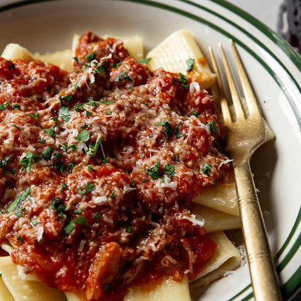 Braised Lamb Ragù with Rigatoni