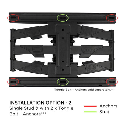 Full Motion TV Wall Mount: Slim Profile, Supports 37” to 75” TVs, Holds up to 100 lbs - TEXONIC AV Inc