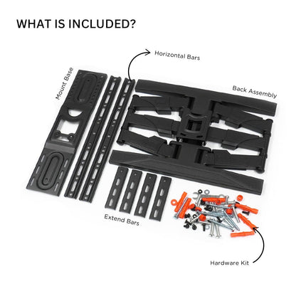 Full Motion TV Wall Mount: Slim Profile, Supports 37” to 75” TVs, Holds up to 100 lbs - TEXONIC AV Inc