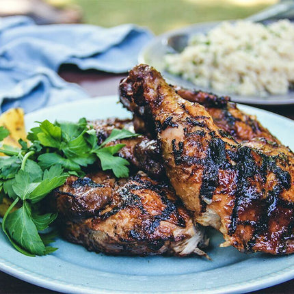 Grilled Huli Huli Hawaiian BBQ  1/2 Chicken Dinner Kit for 2