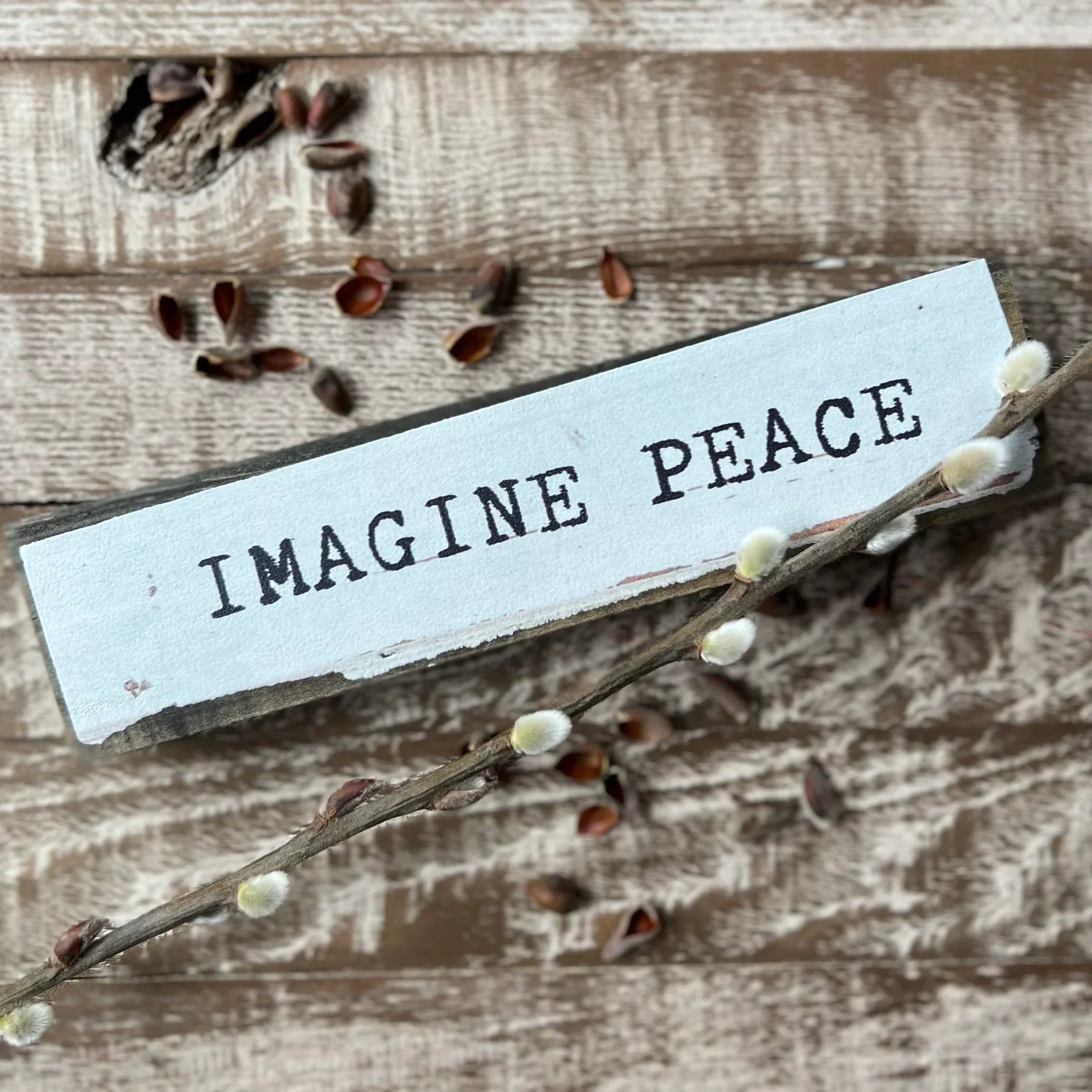 "Imagine Peace" Block Saying