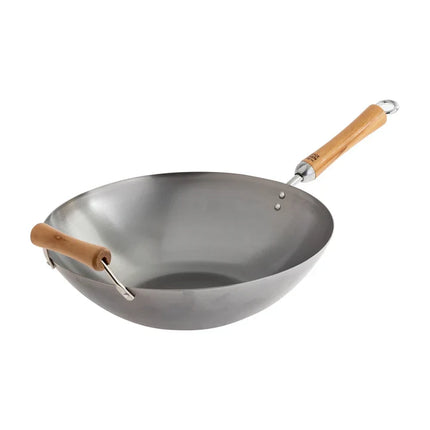 Carbon Steel Flat Bottom Wok- 14"