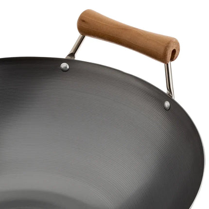 Carbon Steel Flat Bottom Wok- 14"