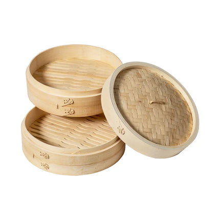 2-Tier Bamboo Steamer Basket- 10"
