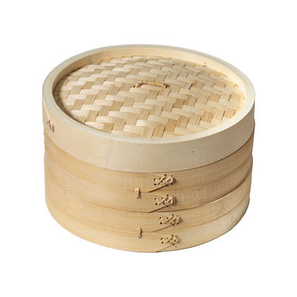 2-Tier Bamboo Steamer Basket- 10"