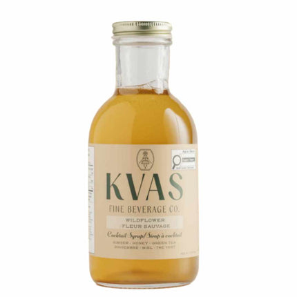 KVAS Fine Beverage Co. Wildflower Cocktail Syrup | Honey, Ginger, Green Tea & Cardamom