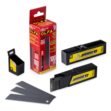 OLFA 18mm LBB/CP100 Black Snap Blades (100 Pack)