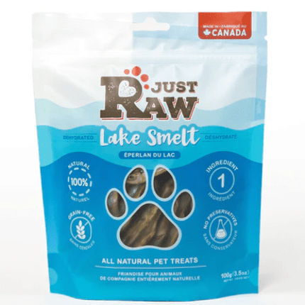 JUST RAW DEHY LAKE SMELT 85G - Just Simcoe