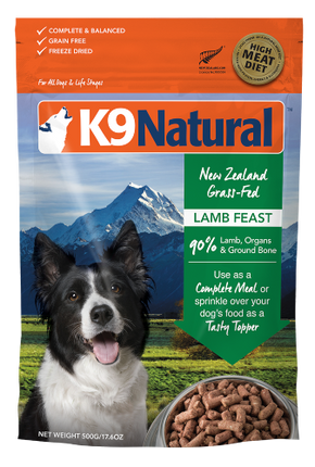 K9 NATURAL LAMB FREEZE DRIED 500G