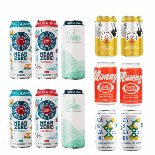 Sober Sampler: Low Sugar/Low Carb/ Low Calorie Beer & Hopwater 12 Pack - JustSimcoe.ca