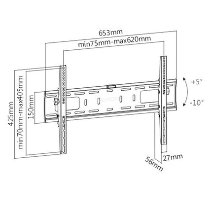 Heavy-Duty Tilt TV Wall Mount for 37"-75" Screens | Up to 165 lbs - TEXONIC AV Inc