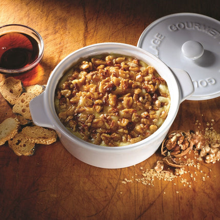 White Ceramic Baker Gift Set- Maple Walnut Brie Topping