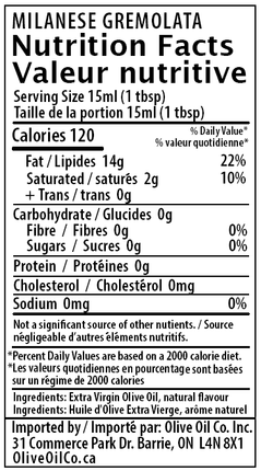 Milanese Gremolata Olive Oil - JustSimcoe.ca
