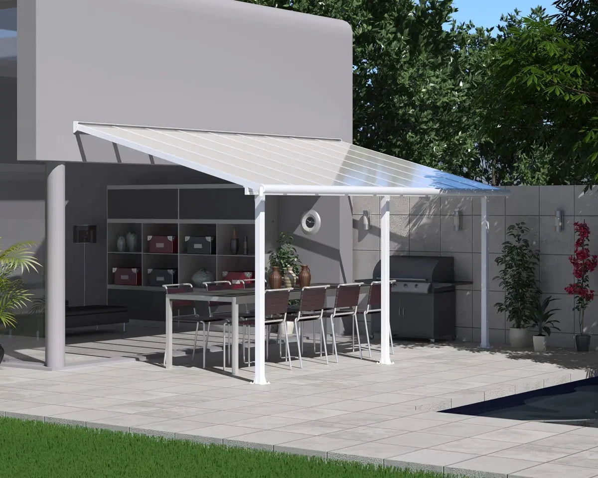 Olympia™ Patio Cover ~10 ft. x 20 ft. White Frame White Panels | Palram-Canopia
