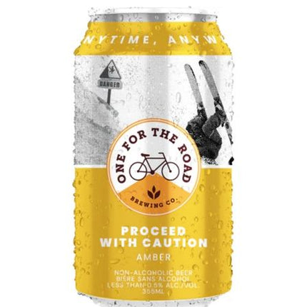 One For The Road Brewing Co. Proceed With Caution Non-Alcoholic Amber| 355 mL