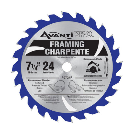 Avantipro 7 1/4" X 24 Tooth Framing Circular Saw Blade